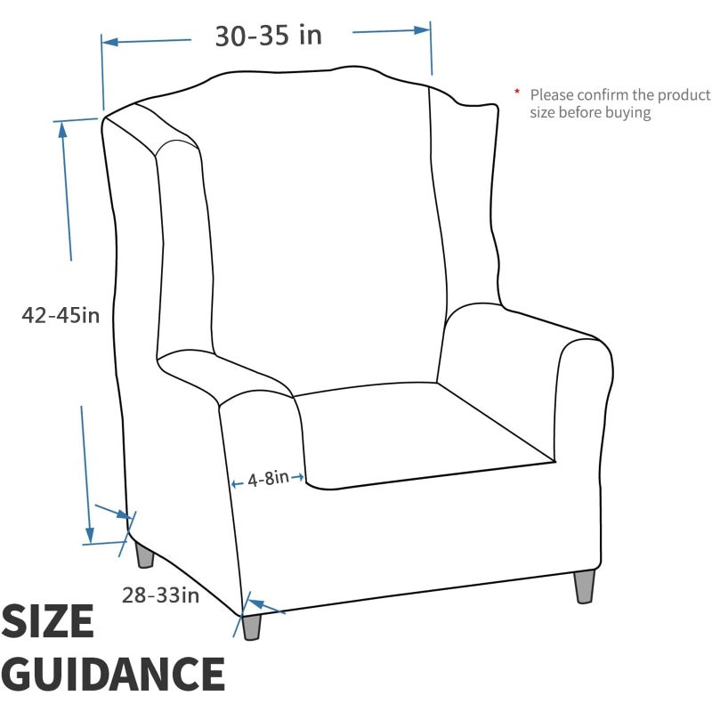 MAXIJIN Stretch Velvet Wingback Chair Slipcover 1-Piece Soft Stylish Plush Slipcovers for Wingback Chairs Thick Rich Velvet Wing Chair Cover with Elastic Bottom (Wing Chair, Navy Blue) - Image 5